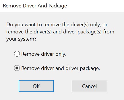 remove driver package