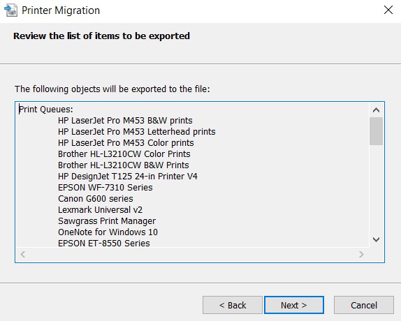 Transfer Printer Drivers