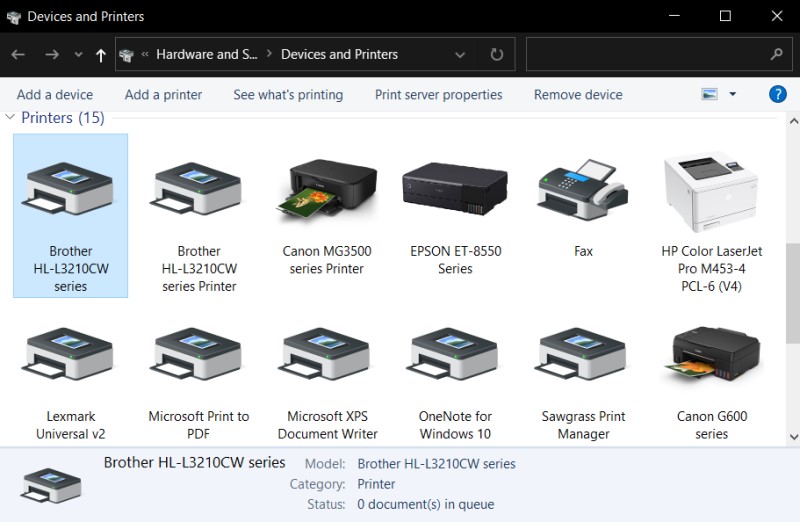 devices and printers